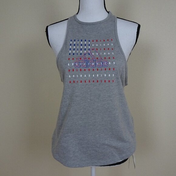 adidas Tops - Adidas Tank Top Womens Size S Gray American Flag Racerback